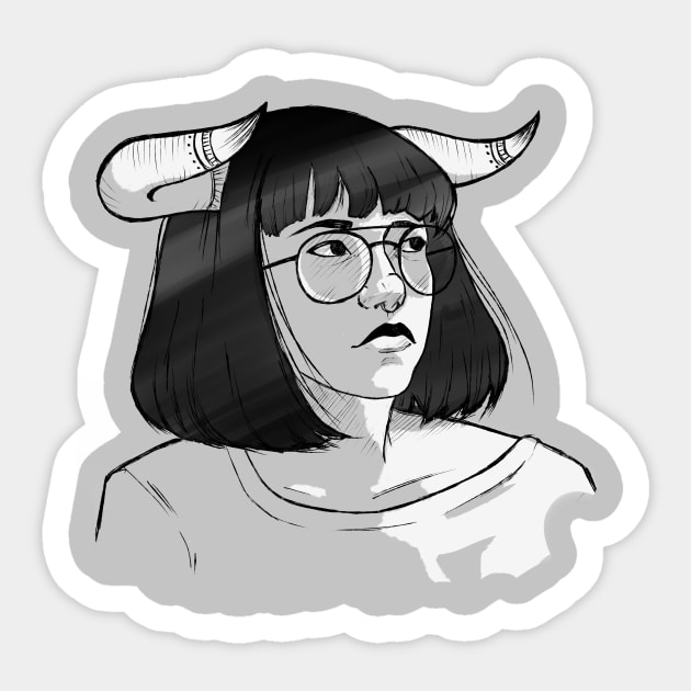 Minotaur Sticker by scribbleBird